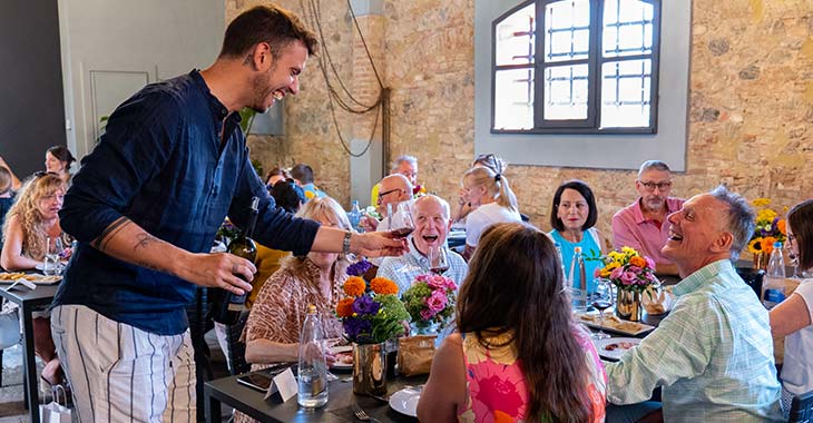 Wine Tasting at the Bocelli Workshops during the 4 Days Teatro del Silenzio Tour by Andrea Bocelli